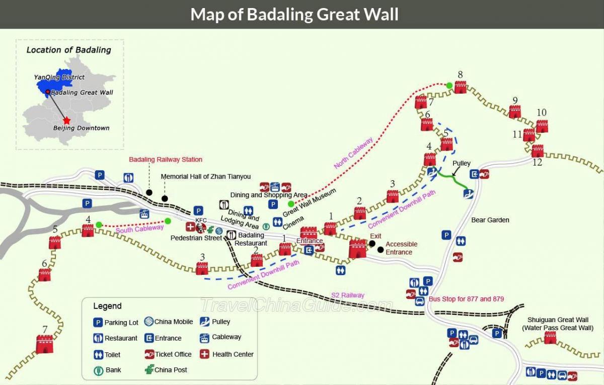 Pekino didžiosios sienos žemėlapį