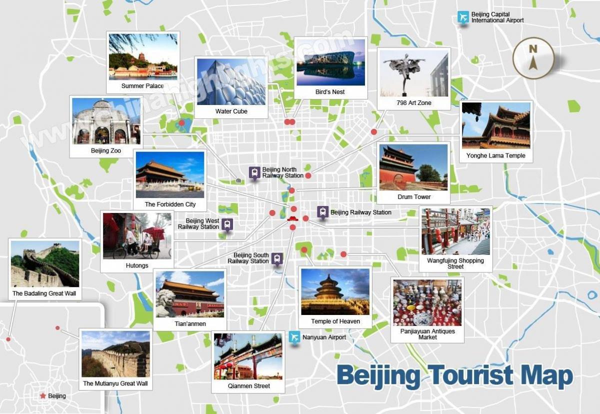 Pekino lankytinos vietos žemėlapyje
