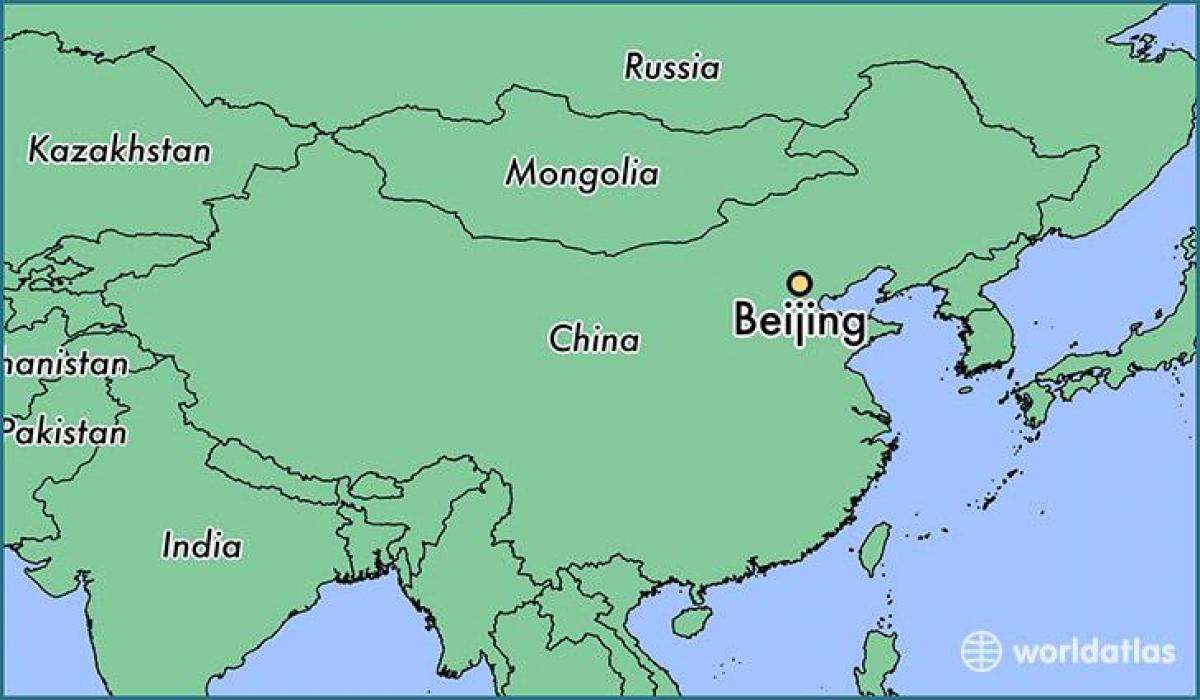 žemėlapis Kinija rodo Pekinas
