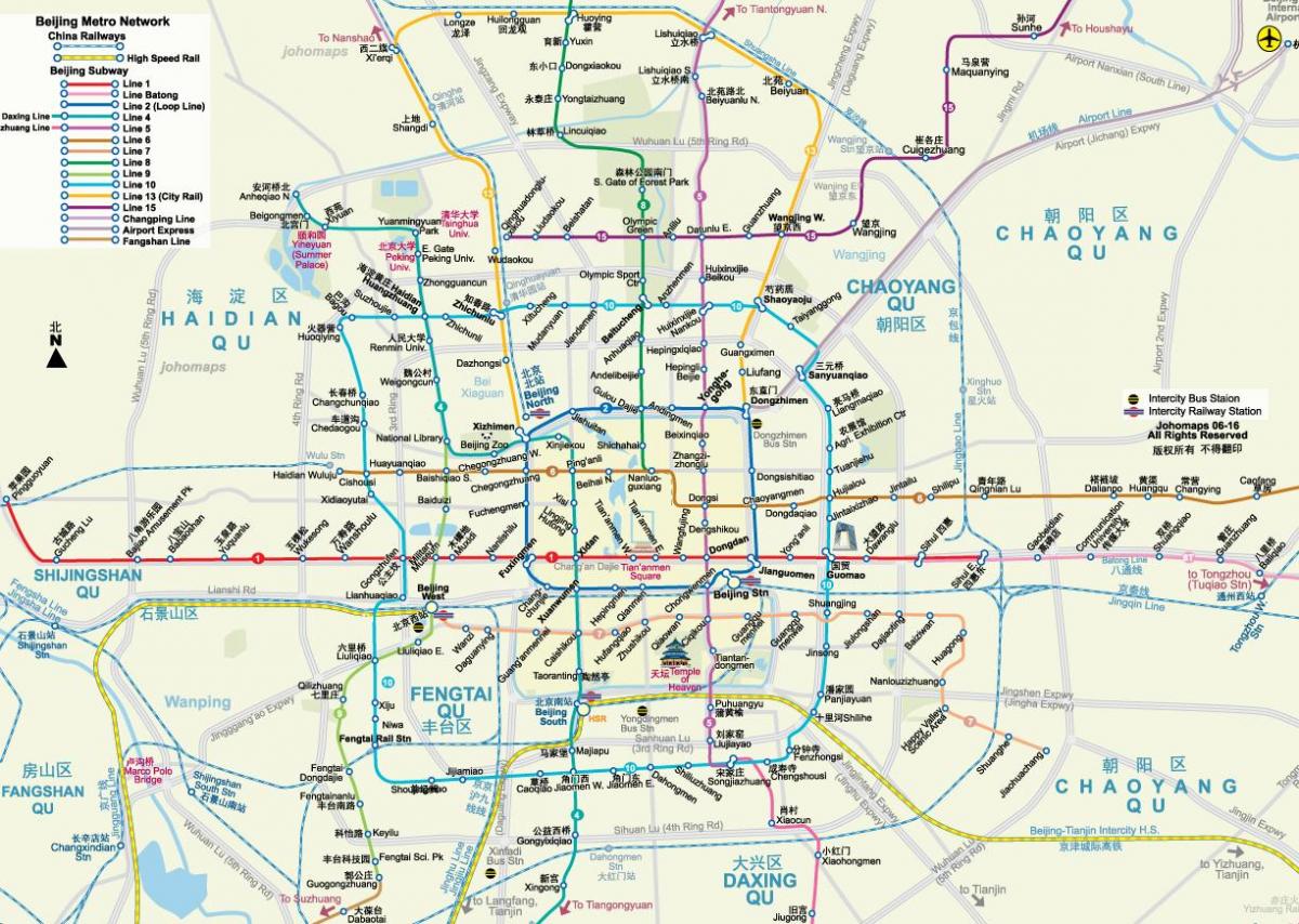 Pekino mtr žemėlapyje