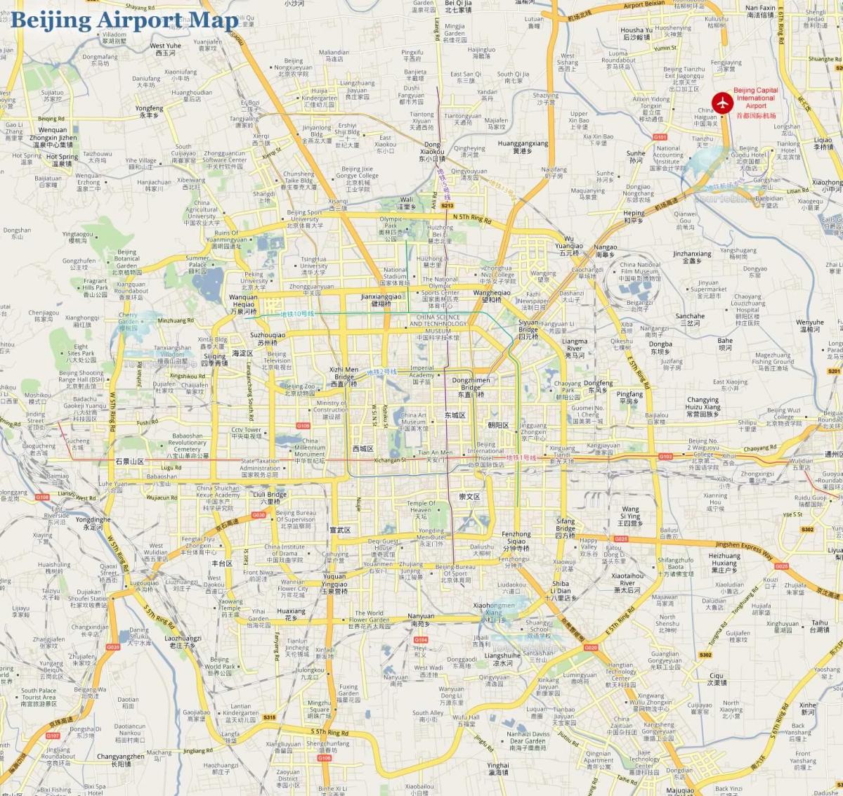 Beijing capital airport žemėlapis