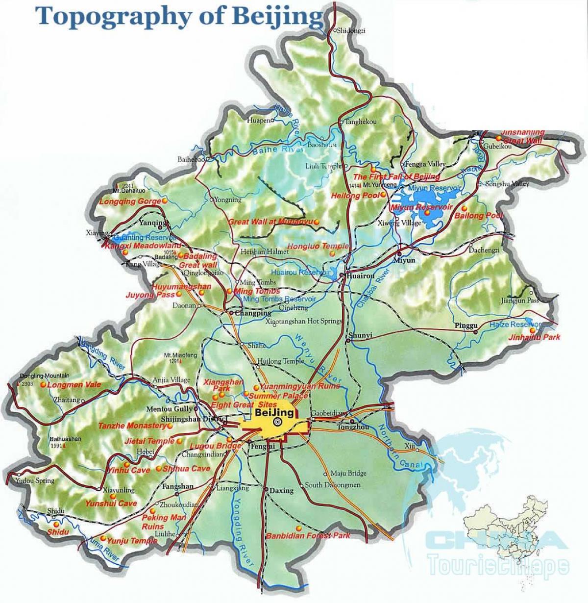 žemėlapis Pekino topografinis