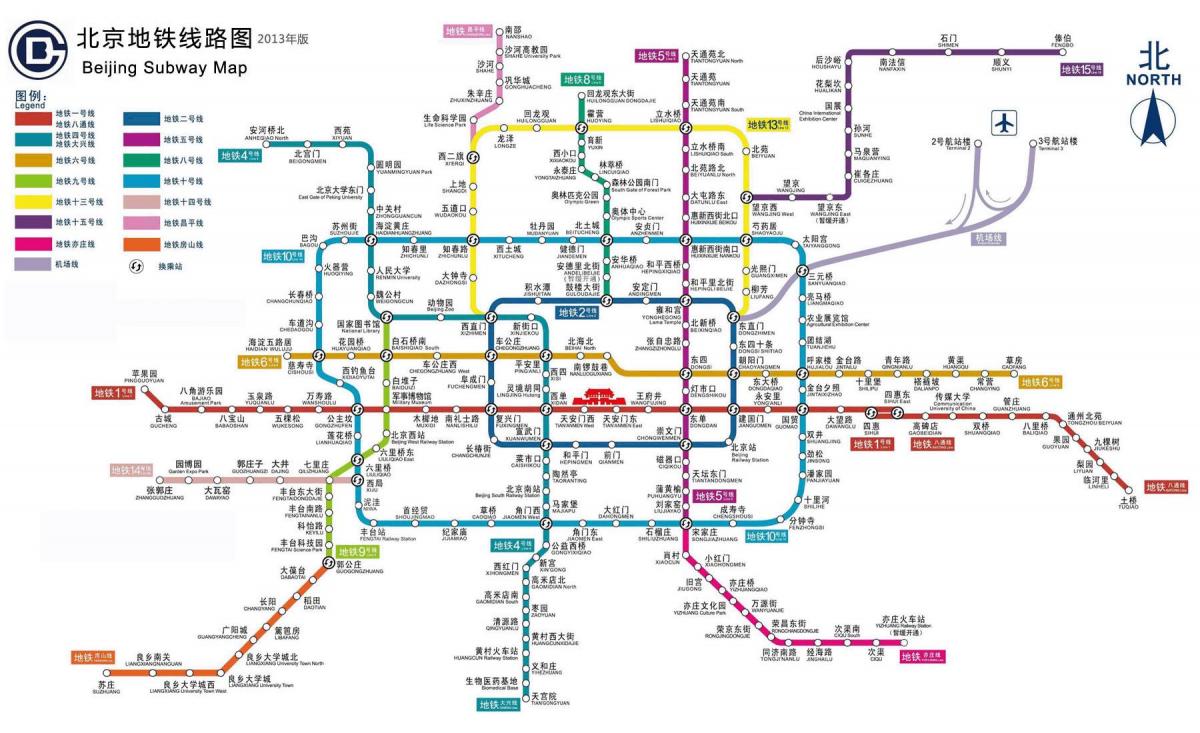 Pekino metro stotis map