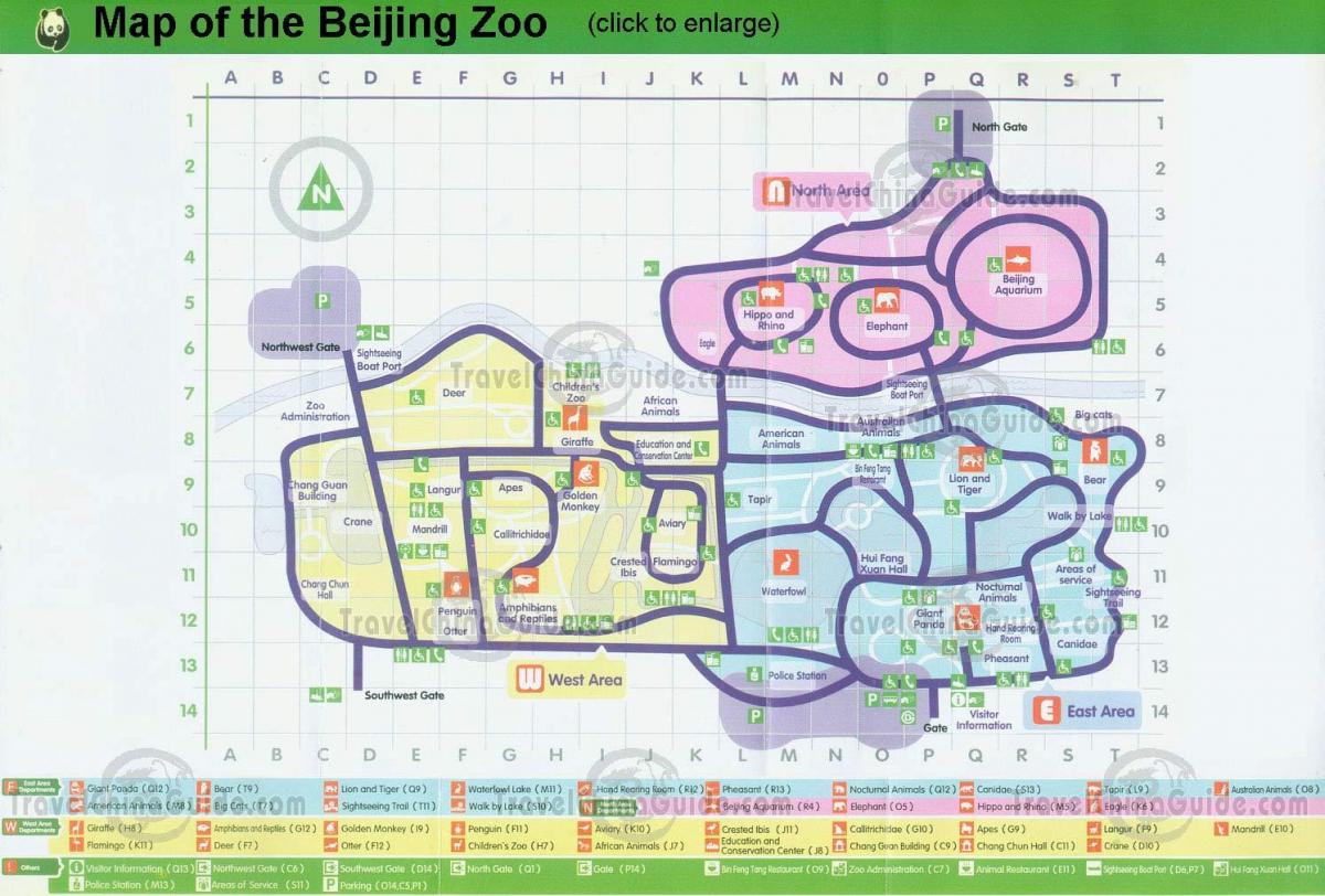 žemėlapis Pekino zoologijos sodas