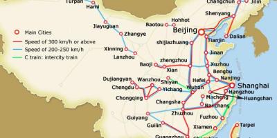 Šanchajus bullet train žemėlapyje
