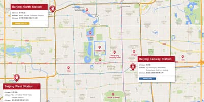Pekino traukinių stotis map